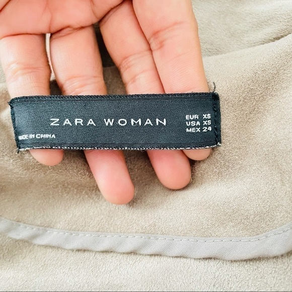 Zara Tan Moto Suede Jacket Size XS | Minimal Chic Fall 2025 Streetwear - Picture 6 of 7